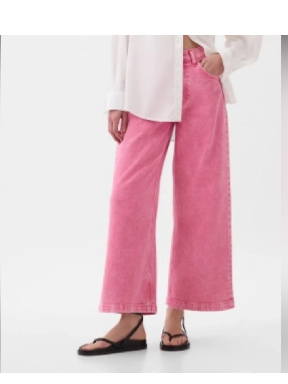 GAP High Rise Stride Ankle Wide Leg Jeans Sugar Pink Size 29 8R #X30